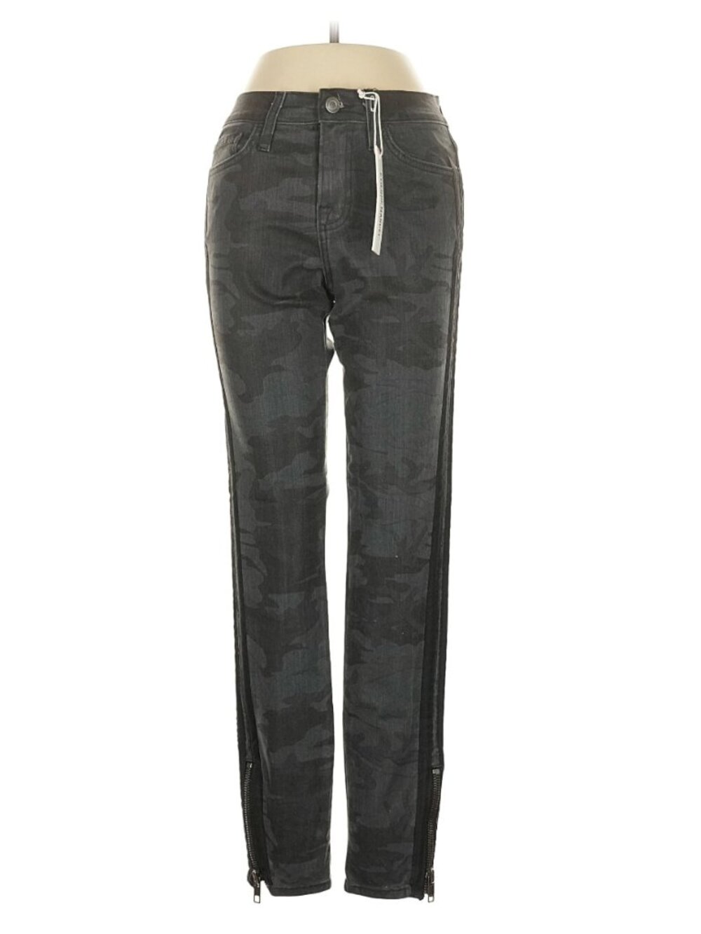 NWT Etienne Marcel Side Stripe Skinny Pants in Black Camo size 24